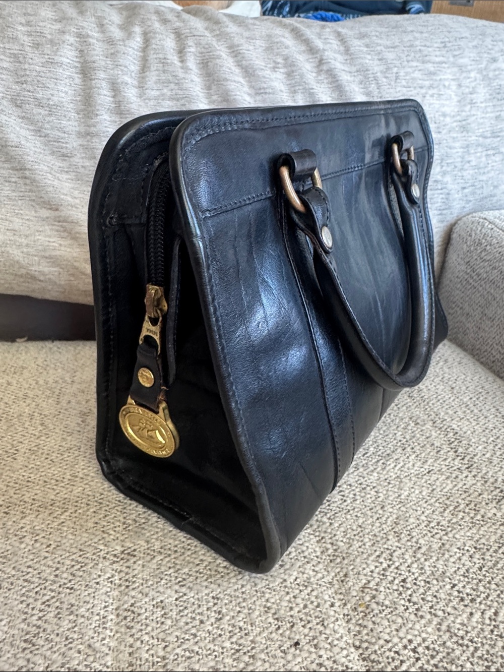 Vintage Brahmin Glove-Tanned Smooth Leather Doctor Bag Satchel RARE